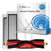 Комплект резервни части за Xiaomi Roborock S5 Max, S6, S6 MaxV, S6 Pure, Xiaowa E3 (1x Основна четка, 2x Филтър, 2x Странична четка – бяла)