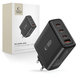 Мрежово зарядно NC100W-GAN 4-PORT PD 100W / QC3.0, черна, Tech-Protect