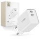 Мрежово зарядно C35W 2-PORT PD 35W, бяла, Tech-Protect