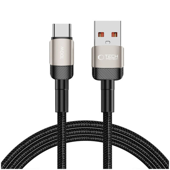 Кабел Ultraboost Evo USB-C Cable 100W/5A 200cm, Titanium, Tech-Protect