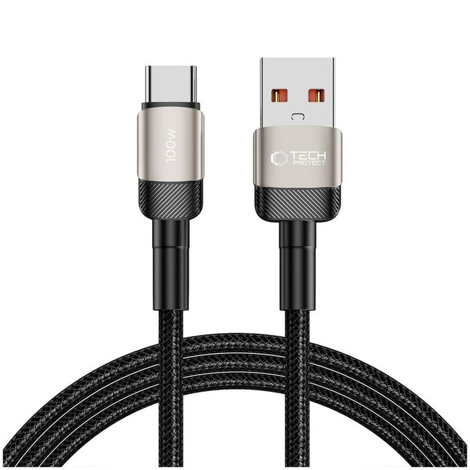Кабел Ultraboost Evo USB-C Cable 100W/5A 200cm, Titanium, Tech-Protect