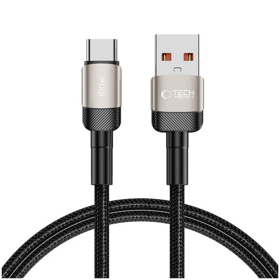 Кабел Ultraboost Evo USB-C Cable 100W/5A 100cm, Titanium, Tech-Protect