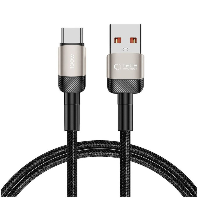 Кабел Ultraboost Evo USB-C Cable 100W/5A 100cm, Titanium, Tech-Protect