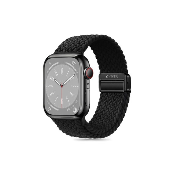 Каишка Nylonmag за Apple Watch 8 / 9 / 10 / 11 / SE / Ultra (44 / 45 / 46 / 49 mm), черна, Tech-Protect