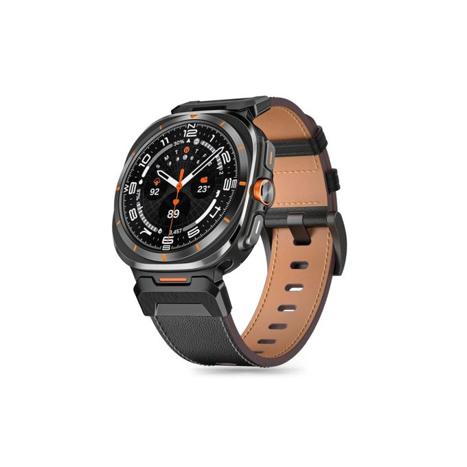 Каишка Delta Pro за Samsung Watch Ultra 1 / 2 2024-2026 (47 mm) Leather, черна, Tech-Protect