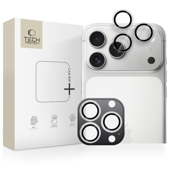 Протектор за камера Camring Fit+ за iPhone 14 Pro / Max / 15 Pro / Max / 16 Pro / Max / 17 Pro / Max, прозрачна, Tech-Protect