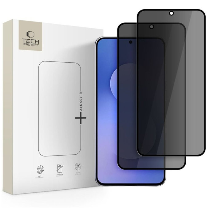 Privacy закалено стъкло Glass Spy+ 2-PACK за Samsung S25 FE, Tech-Protect
