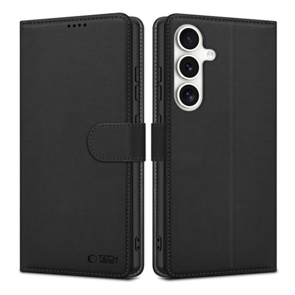 Калъф Wallet за Samsung S25 FE, черна, Tech-Protect