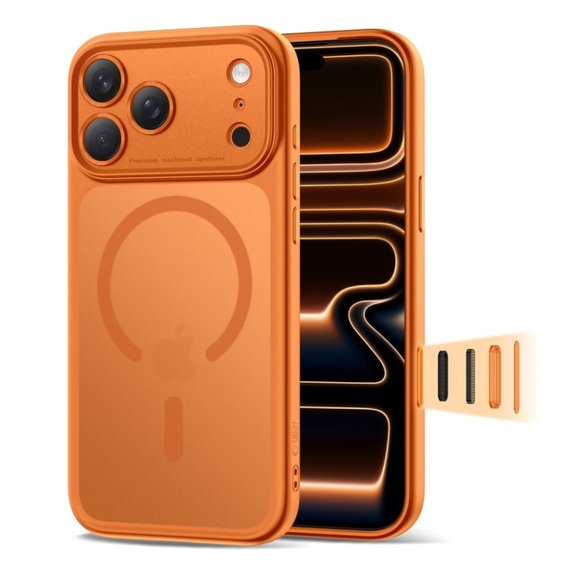 Калъф MagPeak MagSafe CC за iPhone 17 Pro, Matte Cosmic Orange, Tech-Protect