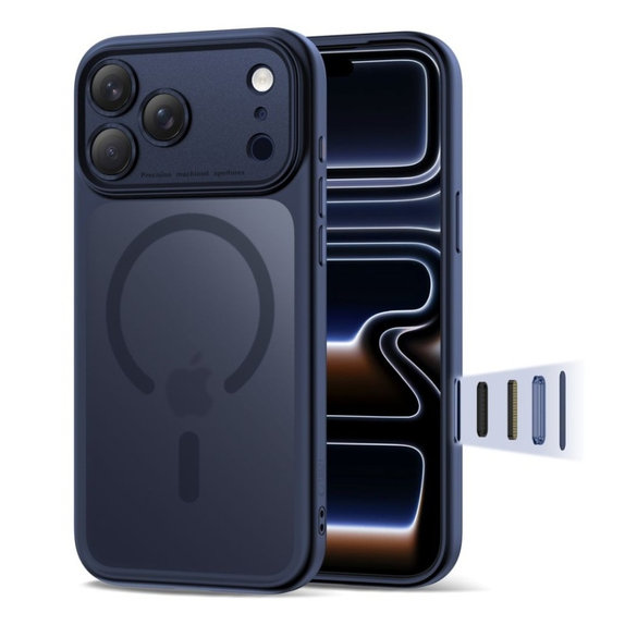 Калъф MagPeak MagSafe CC за iPhone 17 Pro, Matte Deep Blue, Tech-Protect