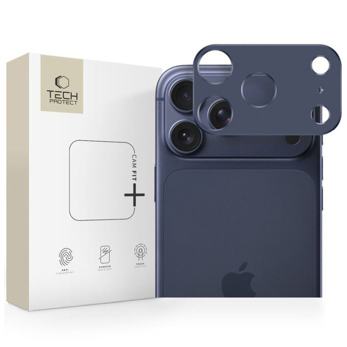 Протектор за камера Camalloy Fit+ за iPhone 17 Pro, Deep Blue, Tech-Protect