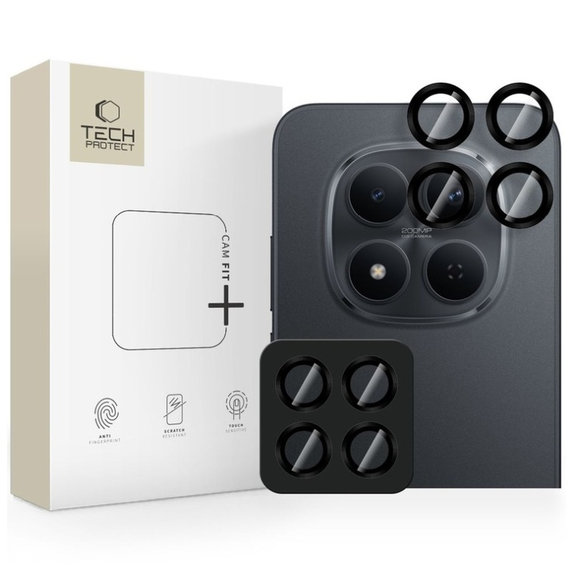 Протектор за камера Camring Fit+ за Xiaomi Poco M8 Pro / Redmi Note 15 Pro 5G / 15 Pro+ Plus 5G, черна, Tech-Protect