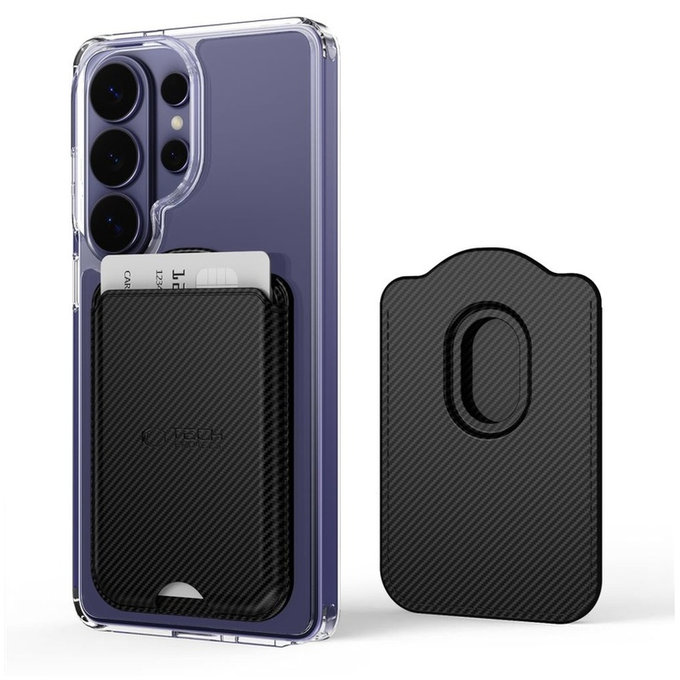 MagSafe портфейл / държач за карти CH02 Magwallet MagSafe Universal Magnetic Card Holder Carbon, Tech-Protect