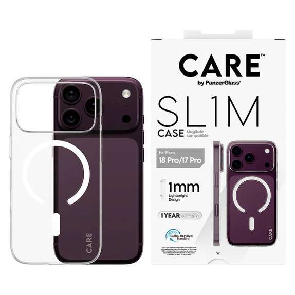 Калъф SL1M с MagSAFE за iPhone 18 Pro/17 Pro/16e, Прозрачен, PanzerGlass