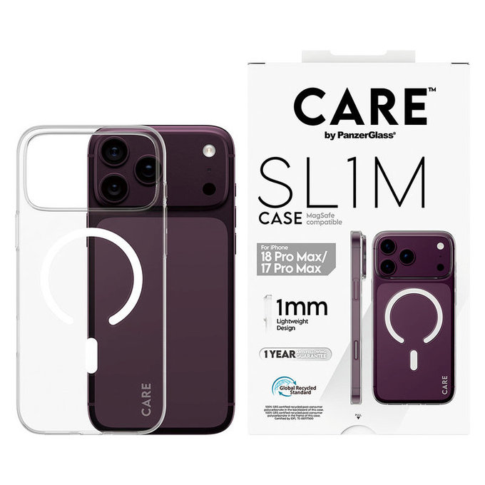 Калъф SL1M с MagSAFE за iPhone 18 Pro Max/17 Pro Max/16e, Прозрачен, PanzerGlass