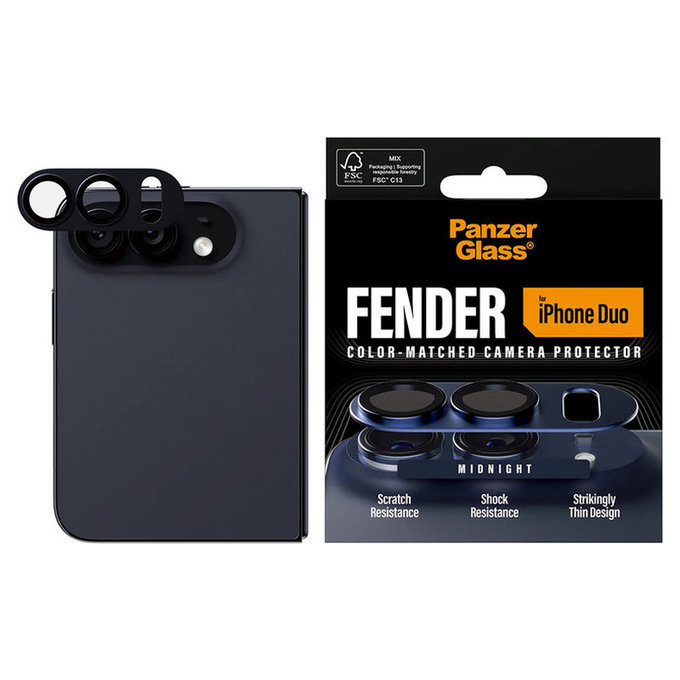 Протектор за обектив на задна камера Fender за iPhone Duo, Dark Blue, PanzerGlass