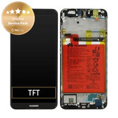 дисплей за Huawei P Smart FIG-L31, Тъчскрийн и рамка с батерия, 02351SVJ, 02351SVD, 02351SVK, черен, Black, Genuine Service Pack