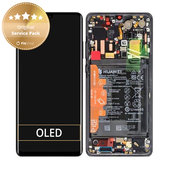 Дисплей с тъчскрийн, рамка и батерия за Huawei P30 Pro, P30 Pro 2020, 02352PBT, 02355UMW, 02354NAK, 02355UNB, черен, Black, Genuine Service Pack