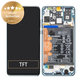 дисплей за Huawei P30 Lite, Тъчскрийн и рамка с батерия, 02352RQA, Peacock Blue, Genuine Service Pack