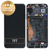 дисплей за Huawei Honor 20, Nova 5T, Тъчскрийн и рамка с батерия, 02352TMU, черен, Black, Genuine Service Pack