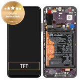 дисплей за Huawei Honor 20 Pro, Тъчскрийн и рамка с батерия, 02352VKJ, лилав, Purple, Genuine Service Pack