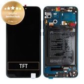 дисплей за Huawei Honor 9X Lite, Тъчскрийн и рамка с батерия, 02353QJT, Emerald Green, Genuine Service Pack