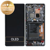 Дисплей с тъчскрийн, рамка и батерия за Huawei Mate 40 Pro NOH-NX9, 02353YMT, черен, Black, Genuine Service Pack