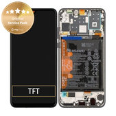 дисплей за Huawei P30 Lite 2020, Тъчскрийн и рамка с батерия, 02353FPX, 02353DQU, Midnight Black, Genuine Service Pack