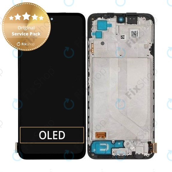 дисплей за Xiaomi Redmi Note 10S, Тъчскрийн и рамка, 5600020K7B00, 560002K7BN00, Onyx Grey, Genuine Service Pack
