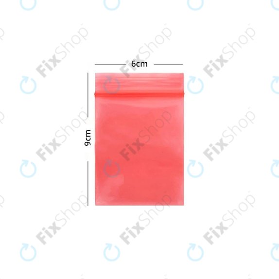 ESD антистатична торбичка с ZIP заключване, червена, 6x9cm, 100 бр.