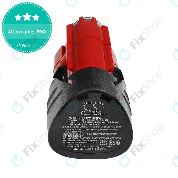 Батерия за Milwaukee M12 Redlithium XC 4.0, M12 B3 XC, M12 B4 XC, 2000mAh, Li-Ion, 12V, -, HQ