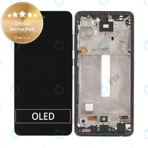 дисплей за Samsung A52 A525F, A526B, Тъчскрийн и рамка, GH82-25524A, GH82-25526A, GH82-25754A, GH82-25602A, Awesome Black, Genuine Service Pack