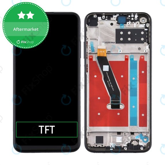 дисплей за Huawei P40 Lite E, Тъчскрийн и рамка, Midnight Black, TFT