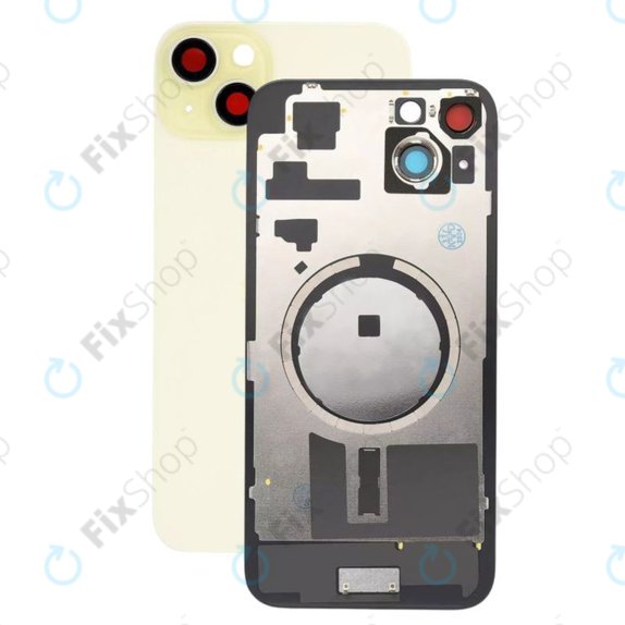 задния капак с обектив на камерата за iPhone 15 Plus, жълт, Yellow