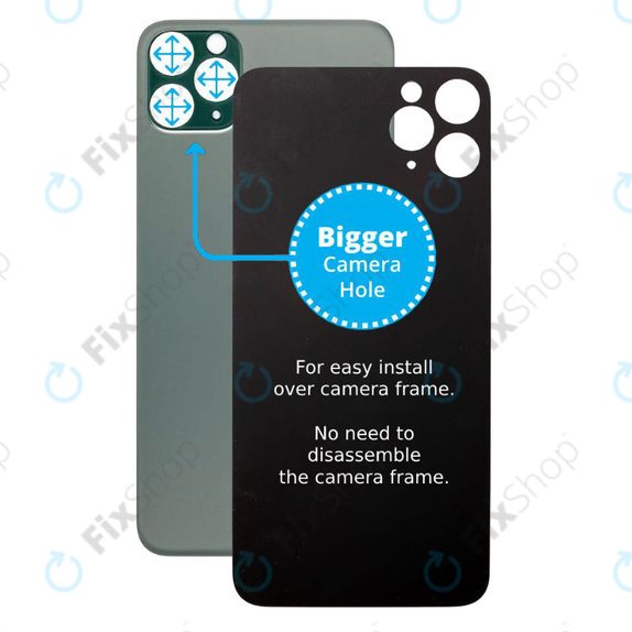 задния капак с голям отвор за камера за iPhone 11 Pro Max, зелен, Green