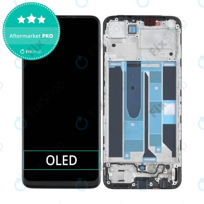 дисплей OLED за Realme 8 RMX3085, Тъчскрийн и рамка, Cyber Black