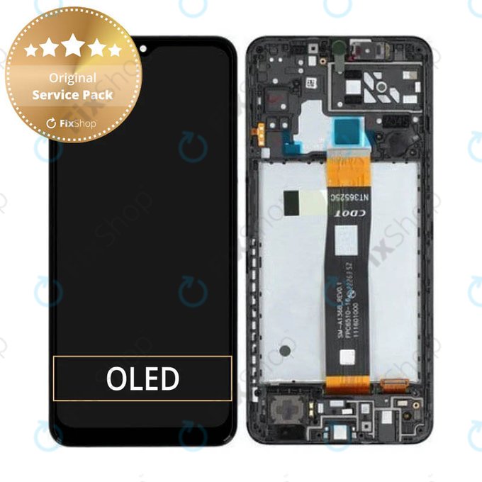 дисплей + тъчскрийн + рамка за Samsung A04S A047F, GH82-29805A, GH82-29806A, черен, Black, Genuine Service Pack