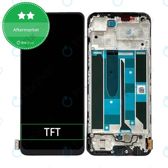 дисплей за Realme 8 Pro, Тъчскрийн и рамка, черен, Black, TFT