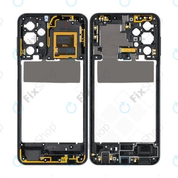 Средна рамка за Samsung A23 A236B, GH98-47823A, черен, Black, Genuine Service Pack