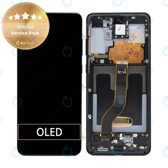 дисплей за Samsung S20 Plus G985F, Тъчскрийн и рамка, GH82-22134A, GH82-22145A, GH82-31441A, Cosmic Black, Genuine Service Pack