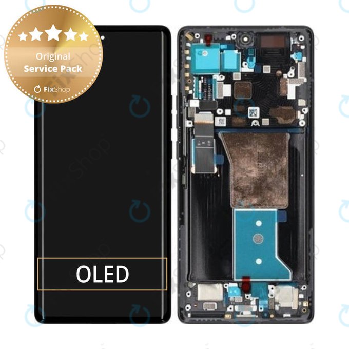 дисплей за Motorola Edge 40 Pro, Тъчскрийн и рамка, 5D68C21986, Interstellar Black, Genuine Service Pack