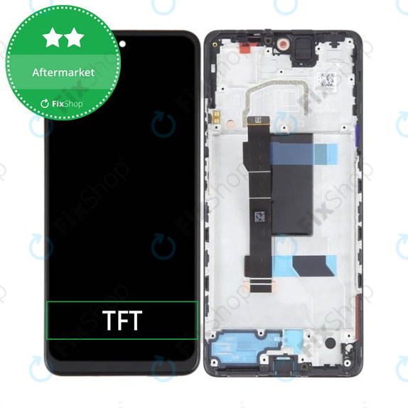 дисплей за Xiaomi Redmi Note 12 Pro 5G, Тъчскрийн и рамка, Midnight Black, TFT