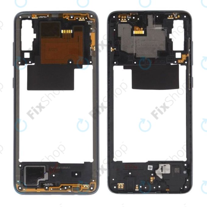 Средна рамка за Samsung A70 A705F, GH97-23258A, GH97-23445A, черен, Black, Genuine Service Pack