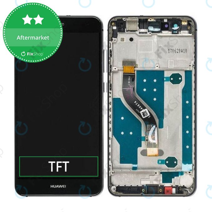 дисплей за Huawei P10 lite, Тъчскрийн и рамка, Graphite Black, TFT