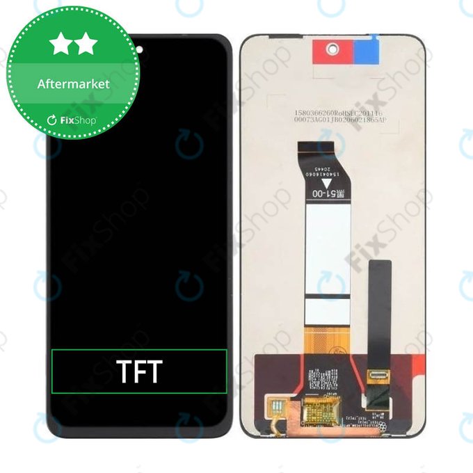 дисплей за Xiaomi Redmi Note 10 5G, Note 10T 5G, Тъчскрийн без рамка, TFT