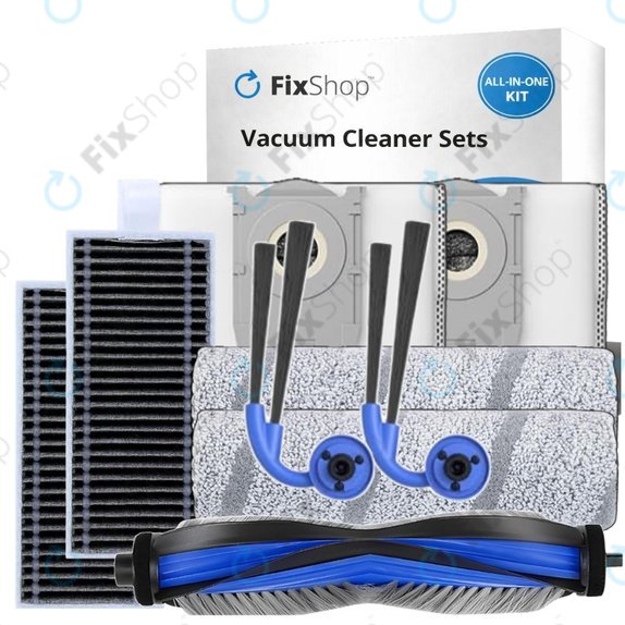 Комплект резервни части за Ecovacs Deebot X11 Pro, X11 (1x Основна четка, 2x Филтър, 2x Странична четка, 2x Моп кърпа, 2x Торба за прах)