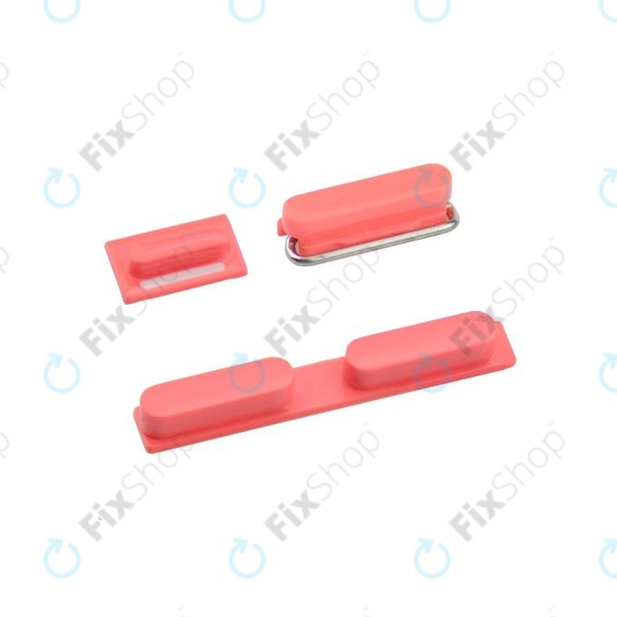 Бутон за захранване с сила на звука и без звук за iPhone 5C, червен, Red,