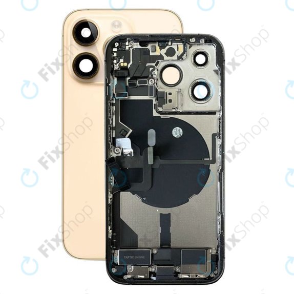 Заден калъф със малки части за iPhone 14 Pro, Злато, Gold
