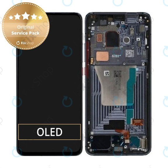 дисплей за Xiaomi Pocophone F2 Pro, Тъчскрийн и рамка, 56000G0J1100, Cyber Grey, Genuine Service Pack