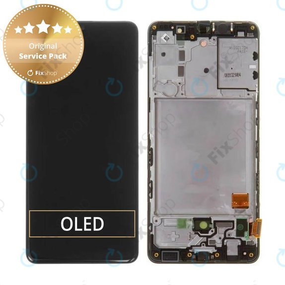 дисплей за Samsung A41 A415F, Тъчскрийн и рамка, GH82-22860A, GH82-23019A, Prism Crush Black, Genuine Service Pack